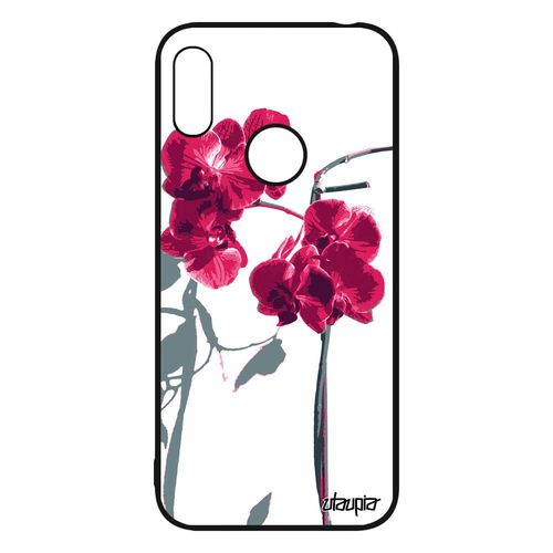 Coque Huawei Y6 2019 Silicone Orchidée Fleur Floral Tendance Personnalisé Nature Etui Rose Case Unique Peinture Amour Love Telephone