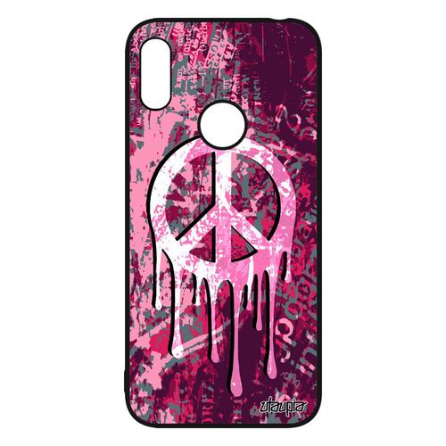 Coque Peace And Love Huawei Y6 2019 Silicone Journal Ragga Peinture Graffiti Yoga Portable Espoir Paix Et Amour Rasta Rose Tatouage