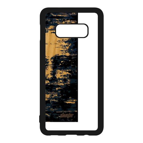 Coque Samsung Galaxy S10e Bois Silicone Portrait Visage Creation Telephone Bleu Femme Pas Cher Artistique Antichoc De Protection Art