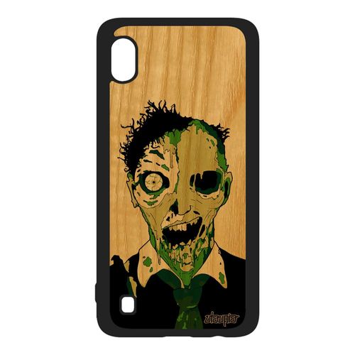 Coque Silicone Samsung Galaxy A10 En Bois Zombie Frêne Mort Vivant Epouvante Gore Homme Personnalisé Apocalypse Telephone Case Vert