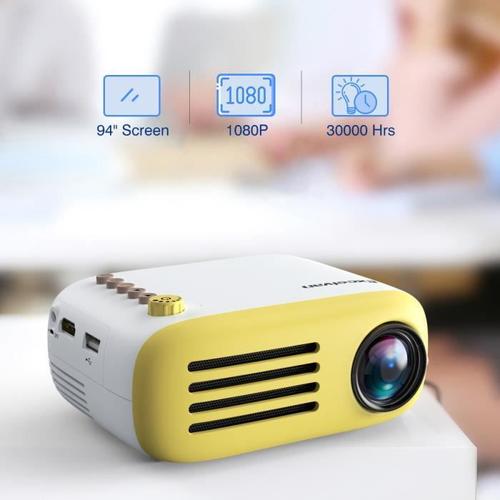 Excelvan YG200 Mini projecteur multimédia TF carte AV USB HDMI Portable Home Cinéma Enfants Soutien de cadeau de Noël 1080p