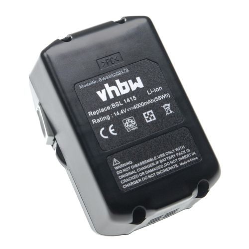 vhbw Batterie compatible avec Hitachi / HiKOKI WH 14DBL, WH 14DCL, WH 14DSL2 outil électrique (4000mAh Li-ion 14,4V)