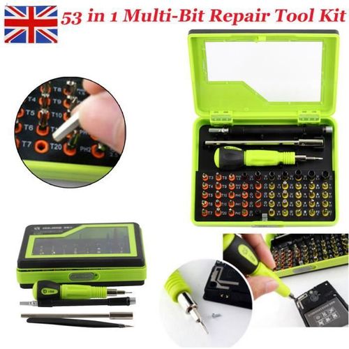 53 En 1 Tournevis De Précision Kit De Tournevis Avec 54 Embouts Magnétiques Idéal Pour La Réparation D'iphone, Ipad Ect.