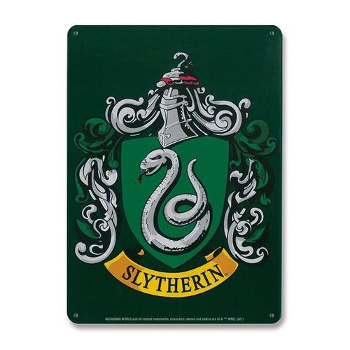 Harry Potter Panneau Métal Slytherin 15 X 21 Cm
