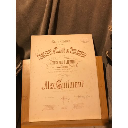 Handel / Haendel Conerto En Ré Mineur Partition Orgue Guilmant Trocadero Durand