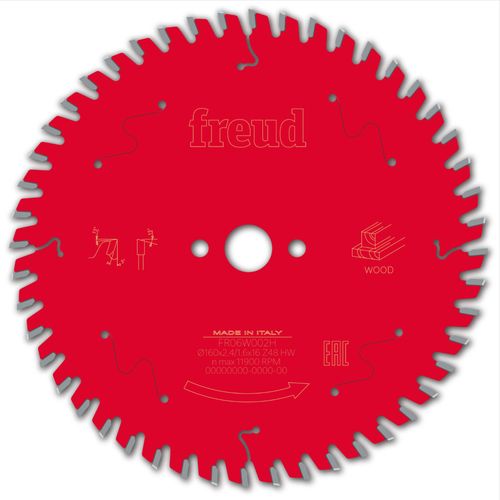 Lame pour scie circulaire portative FREUD - Ø160 2,4/1,6 AL16 Z48 BA 5° - F03FS09674 -FR06W002H