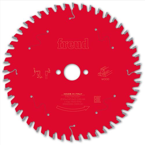 Lame pour scie circulaire portative FREUD - Ø165 2,4/1,6 AL20 Z48 BA 5° - F03FS09690 -FR07W005H