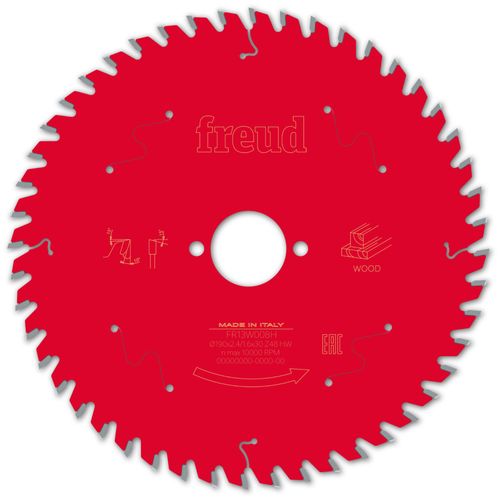 Lame pour scie circulaire portative FREUD - Ø190 2,4/1,6 AL30 Z48 BA 10° - F03FS09719 -FR13W008H