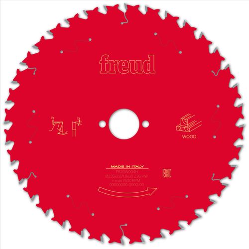 Lame pour scie circulaire portative FREUD - Ø235 2,8/1,8 AL30 Z36 BA 15° - F03FS09734 -FR20W004H