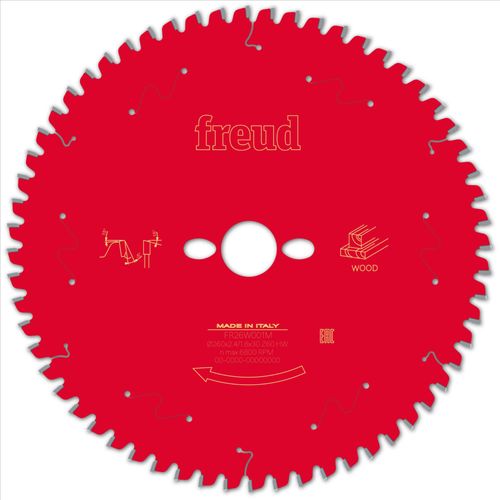 Lame pour scie circulaire portative FREUD - Ø260 2,4/1,8 AL30 Z60 BA -5° - F03FS09760 -FR26W001M