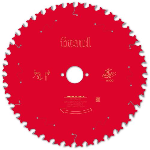 Lame pour scie circulaire portative FREUD - Ø250 2,8/1,8 AL30 Z40 BA 15° - F03FS09775 -FR23W002T