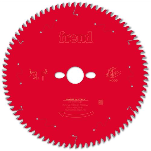 Lame pour scie circulaire portative FREUD - Ø250 2,8/1,8 AL30 Z80 BA 5° - F03FS09777 -FR23W004T