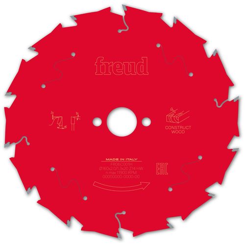 Lame pour scie circulaire portative FREUD - Ø160 2/1,3 AL20 Z14 BA 18° - F03FS09788 -FR06C001H
