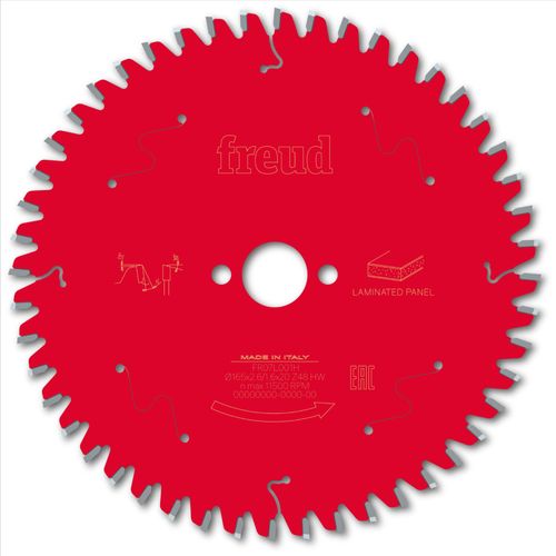 Lame pour scie circulaire portative FREUD - Ø165 2,6/1,6 AL20 Z48 BA -5° - F03FS09800 -FR07L001H