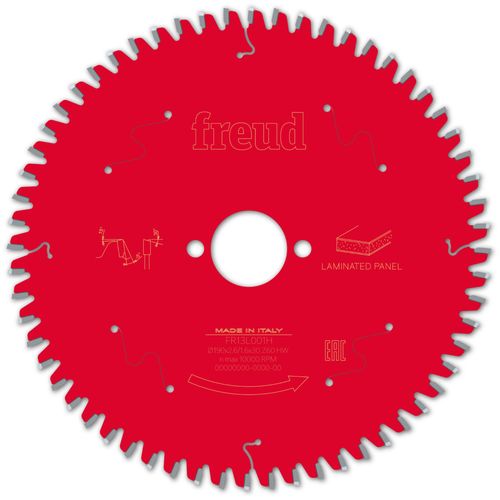 Lame pour scie circulaire portative FREUD - Ø190 2,6/1,6 AL30 Z60 BA -5° - F03FS09802 -FR13L001H