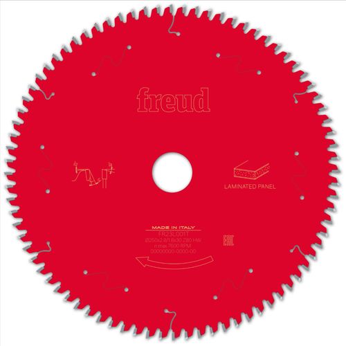 Lame pour scie circulaire portative FREUD - Ø250 2,8/1,8 AL30 Z80 BA -2° - F03FS09804 -FR23L001T