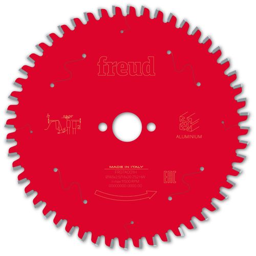 Lame pour scie circulaire portative FREUD - Ø165 2,5/1,6 AL20 Z52 TP -5° - F03FS09809 -FR07A001H