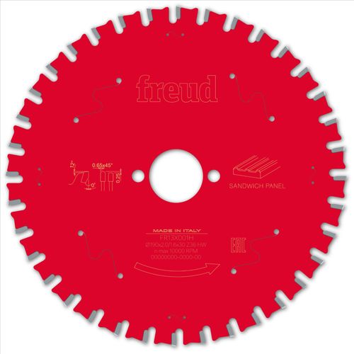Lame pour scie circulaire portative FREUD - Ø190 2/1,6 AL30 Z36 TPB 0° - F03FS09854 -FR13X001H