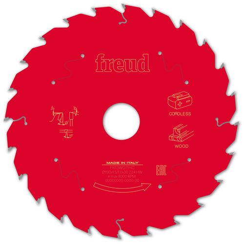 Lame pour scie circulaire portative sans fil FREUD - Ø190 1,45/1 AL30 Z24 BA 25° - F03FS10058 -FR13W011HC