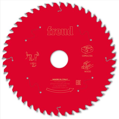 Lame pour scie circulaire portative sans fil FREUD - Ø190 1,45/1 AL30 Z48 BA 15° - F03FS10059 -FR13W012HC