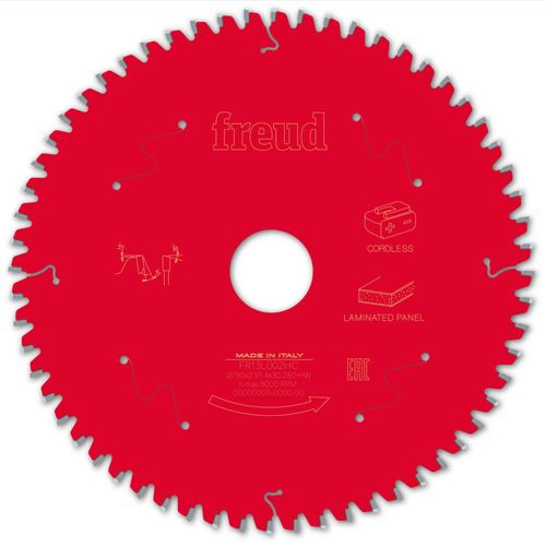 Lame pour scie circulaire portative sans fil FREUD - Ø190 2,1/1,4 AL30 Z60 BA -5° - F03FS10077 -FR13L002HC