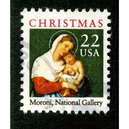 Timbre Oblitéré Usa, Christmas, Moroni, National Gallery, 22