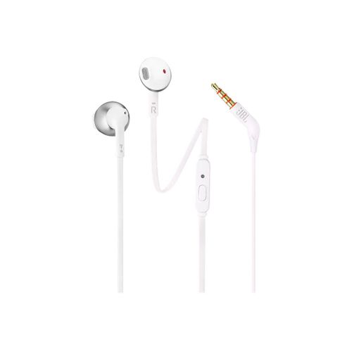 JBL T205 - Écouteurs avec micro - intra-auriculaire - filaire - jack 3,5mm - chrome