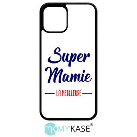 Coque Pour Iphone 12 Pro - Super Mamie La Meilleure Fond Blanc - Noir