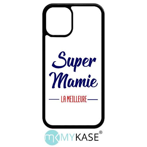 Coque Iphone 12 Mini - Super Mamie La Meilleure Fond Blanc - Noir