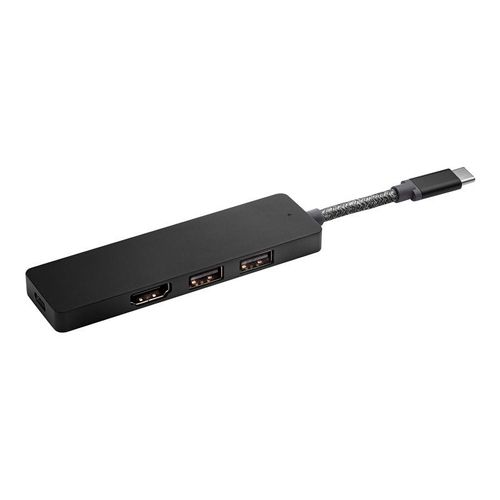 HP ENVY USB-C Hub - Concentrateur (hub) - 1 x SuperSpeed USB 3.0 + 1 x HDMI + 1 x USB 2.0 + 1 x USB-C - de bureau - pour HP 27; Pavilion 13, 14, 15; Portable 24, 27