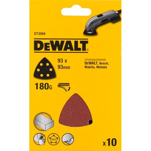 DeWalt DT3094 Feuilles abrasives pour ponceuse Delta -93x93mm (10pcs)