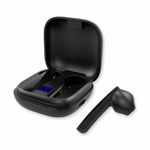 Ecouteur Bluetooth Drop Sound 5.0 Noir - Waterproof, Contrôle tactile, Micro, Son puissant, indicateur batterie 12h, box rangement magnétique et rechargeable