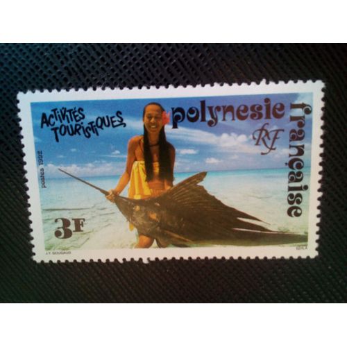Timbre Polynesie Yt 401 Pêche «Au Sens Large»; Une Belle Prise 1992 ( 10305 )