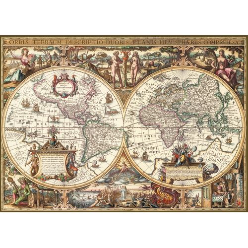 Puzzle Puzzle 1000 P - Carte Du Monde Ancienne (Traité Bois)