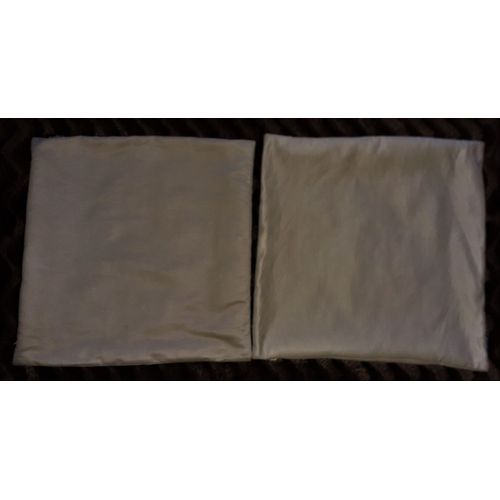 Lot De 2 Housses De Coussin 45x45 Cm 100% Polyester Effet Peau De Pêche Fermeture Zippée Couleur Beige / Crème