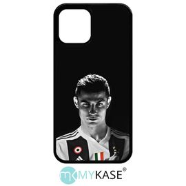 Coque Pour Iphone 12 Pro - Ronaldo Juventus Foot Noir Et Blanc - Noir