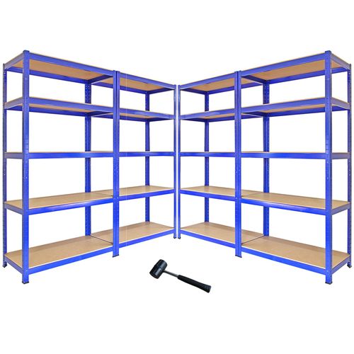 Monster Racking - 4 Rayonnages T-Rax En Acier Sans Boulons Bleus 90cm X 45cm X 180cm