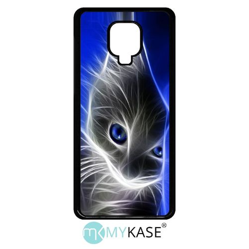 Coque Xiaomi Redmi Note 9 Pro - Chat Eyes Blue - Noir