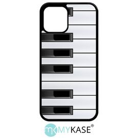 Coque Pour Iphone 12 Pro - Touche De Piano Noir Et Blanc - Noir