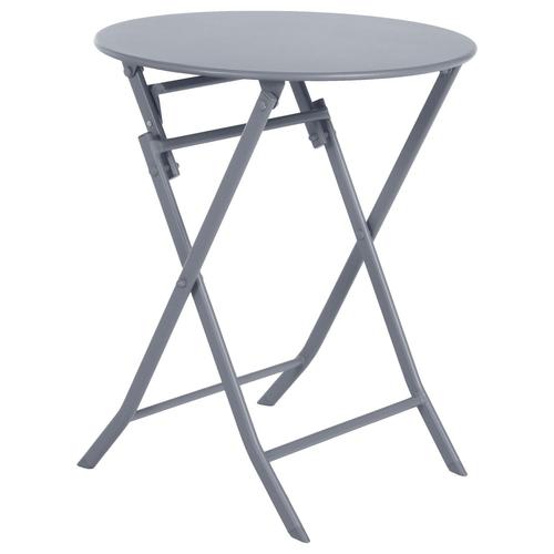 Table De Jardin Pliante Ronde Greensboro - 2 Places - Gris Quartz