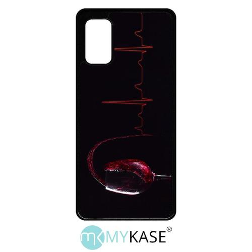 Coque Galaxy A41 - Verre De Vin Électrocardiogramme 2 - Noir