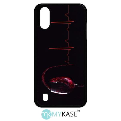 Coque Galaxy A01 - Verre De Vin Électrocardiogramme 2 - Noir