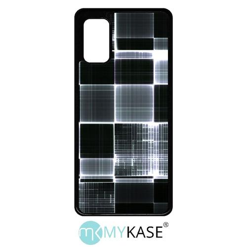 Coque Galaxy A41 - Carreaux De Verres Gris Et Noir - Noir