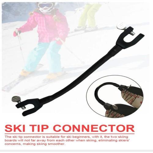 Attache de Skis pour Enfants l'apprentissage du ski, Latex Connecteur de  Pointe,enseigne Le contrôle de Vitesse Accessoire Ski, Pour Débutants(Noir)