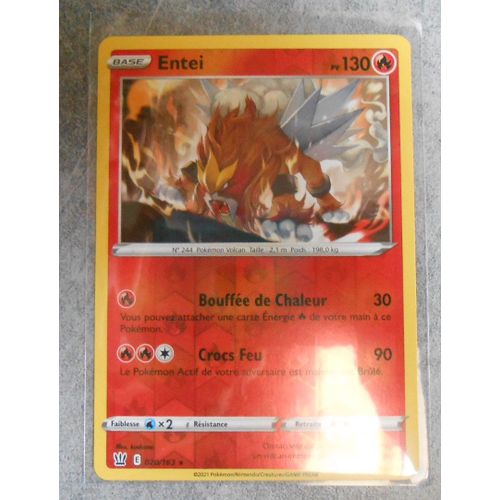 Entei Reverse 20/163 - Eb5 - Epee Bouclier Styles De Combat - Vf