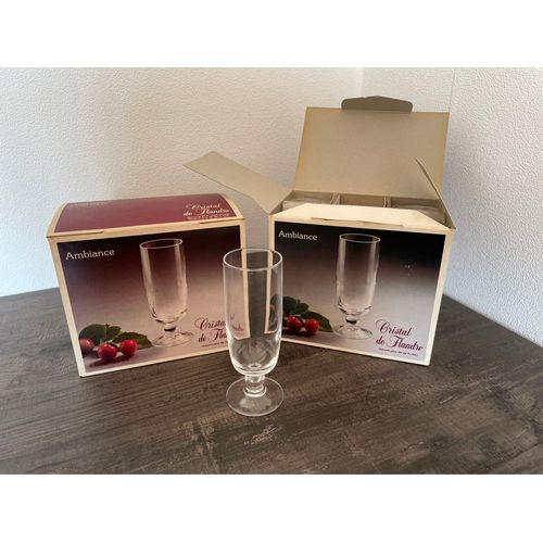 Lot De 12 Flûtes À Champagne 16,5cl Cristal De Flandre 