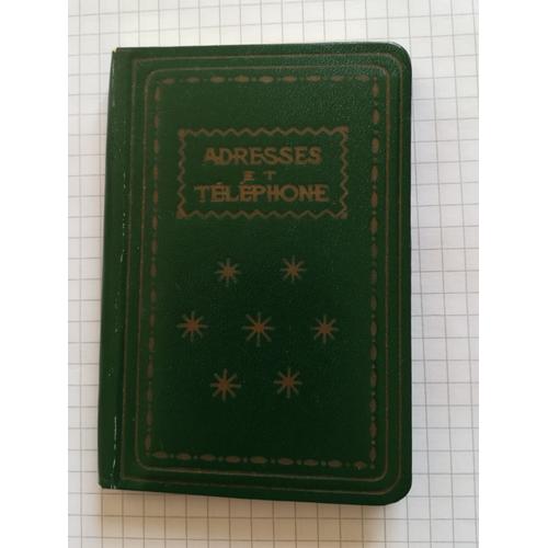 Petit Répertoire 7 De Largeur X 9,5 Cm De Hauteur Publicitaire En Cartonnette Vert " Adresses Et Téléphone" À Lignes