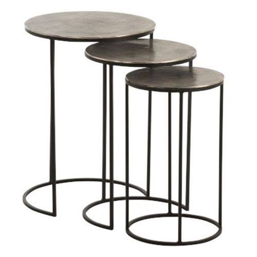 Paris Prix - Lot De 3 Tables Gigognes Design "Roday" 60cm Noir