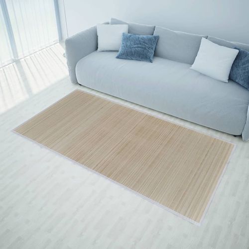 Tapis En Bambou Naturel À Latte Rectangulaire 80 X 200 Cm Dec023826