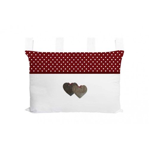 Tête De Lit Pur Coton 45x70 Cm Love Rouge, Par Soleil D'ocre